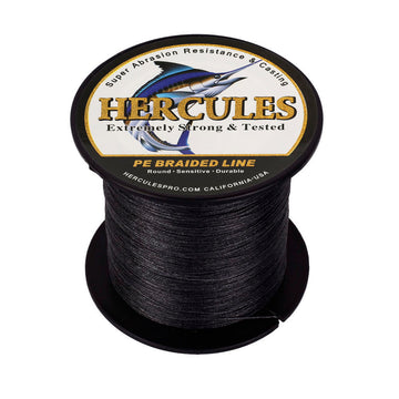 100M 109Yds Black 10lb-300lb HERCULES PE Braided Fishing Line 8 Strands